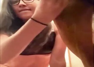 Glasses Babe Shows Off Handjob Skills With Zoo Sex Act