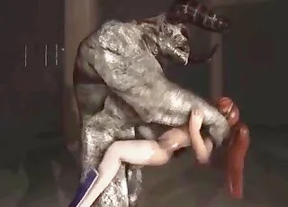 Brutal beast sex with slender redhead: intense zoo sex action