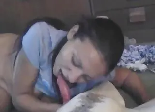 Cute Brunette Pleasing Her Trained Pet in Zoo Sex Scene